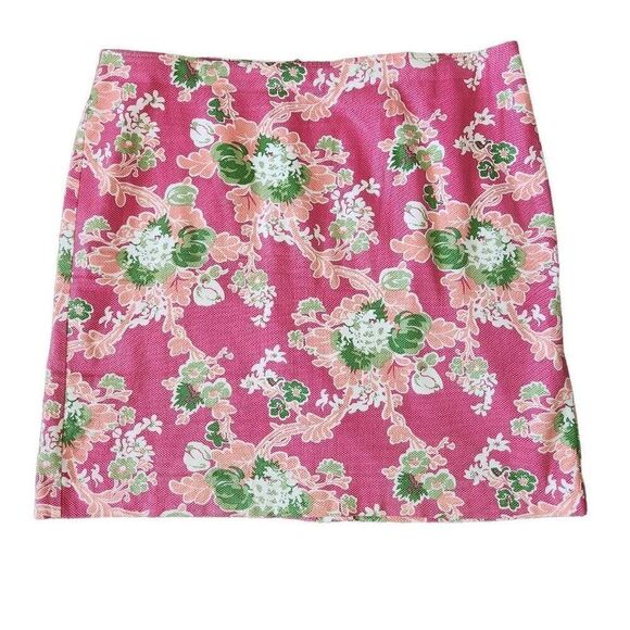 Talbots Mini Skirt Women's 16Petites Multicolor Floral Back Zipper Beach - Picture 1 of 6